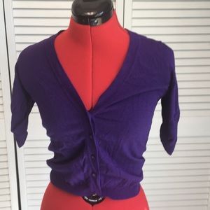 Adorable Ann Taylor cropped purple cardigan
